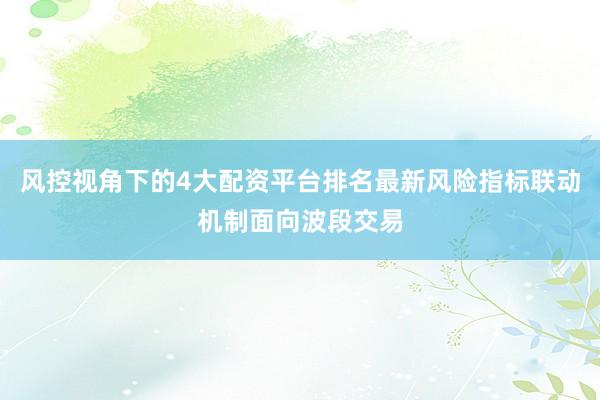 风控视角下的4大配资平台排名最新风险指标联动机制面向波段交易