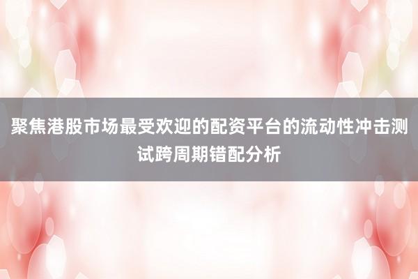 聚焦港股市场最受欢迎的配资平台的流动性冲击测试跨周期错配分析
