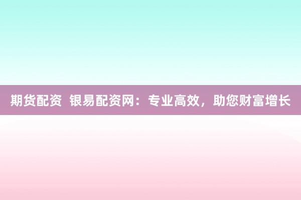 期货配资  银易配资网：专业高效，助您财富增长
