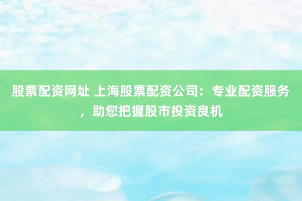股票配资网址 上海股票配资公司:专业配资服务,助您把握股市投资良机
