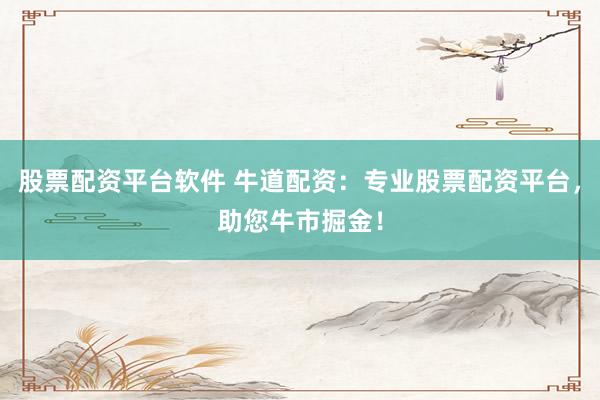 股票配资平台软件 牛道配资：专业股票配资平台，助您牛市掘金！